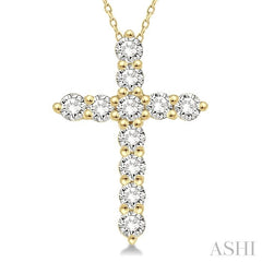 ASHI Cross Diamond Fashion Pendant 96456PPFHPDYG