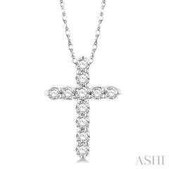 ASHI Cross Diamond Fashion Pendant 96458PPFSPDWG