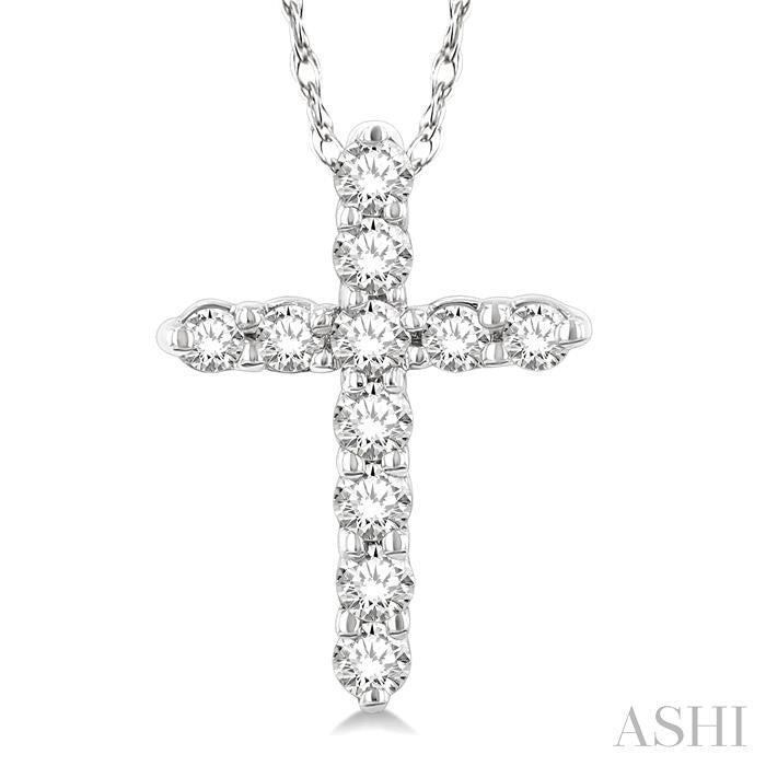 ASHI Cross Diamond Fashion Pendant 96458PPFSPDWG