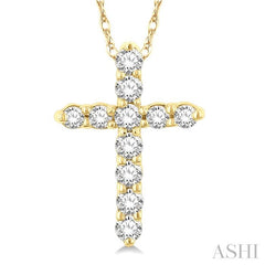 ASHI Cross Diamond Fashion Pendant 96458PPFSPDYG