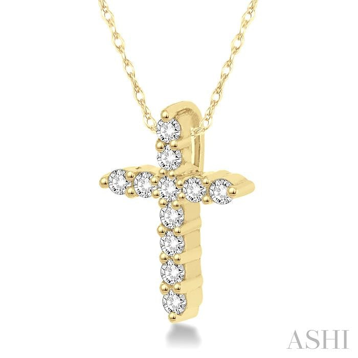 ASHI Cross Petite Diamond Fashion Pendant 96459PPFSPDYG