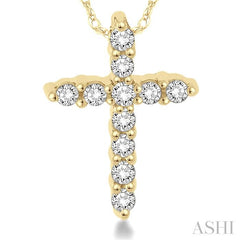 ASHI Cross Petite Diamond Fashion Pendant 96459PPFSPDYG