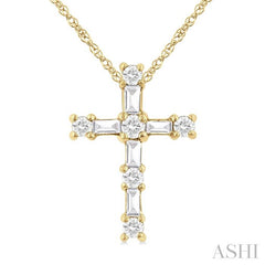ASHI Cross Diamond Fashion Pendant 96489PPTXPDYG