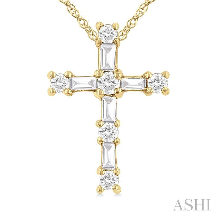 ASHI Cross Diamond Fashion Pendant 96489PPTXPDYG