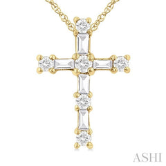 ASHI Cross Diamond Fashion Pendant 96489PPTXPDYG