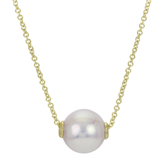 Parkplace Pearls 14KT Yellow Gold Akoya Pearl Solitaire Necklace 965472/HL
