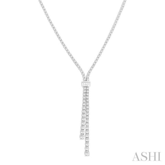 ASHI Split Diamond Lariat Y Necklace 965W5PPFGNKWG