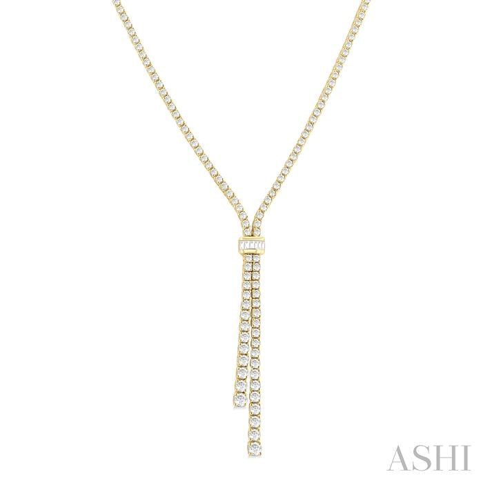 ASHI Split Diamond Lariat Y Necklace 965W5PPFGNKYG
