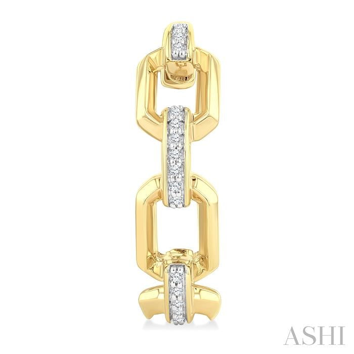 ASHI Bold Octagon Shape Link Diamond Fashion Hoop Earrings 965Z8PPTGERYG-OC