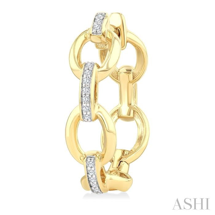 ASHI Bold Oval Shape Link Diamond Fashion Hoop Earrings 965Z8PPTGERYG-OV