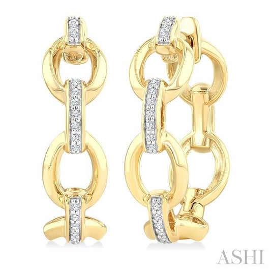 ASHI Bold Oval Shape Link Diamond Fashion Hoop Earrings 965Z8PPTGERYG-OV