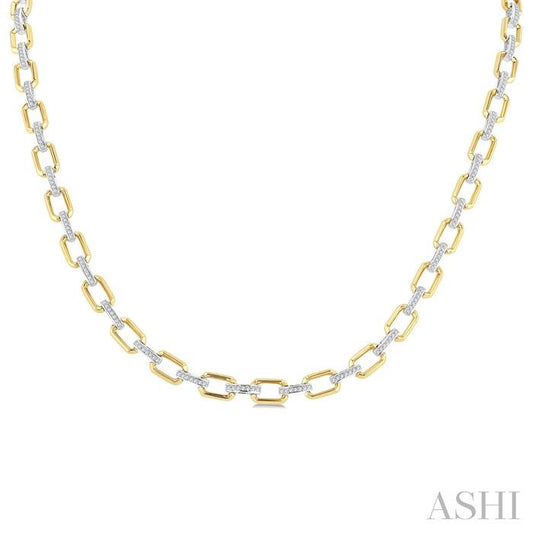 ASHI Bold Octagon Shape Link Diamond Fashion Necklace 965ZHPPTGNKYW-OC