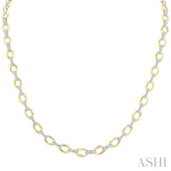 ASHI Bold Oval Shape Link Diamond Fashion Necklace 965ZHPPTGNKYW-OV