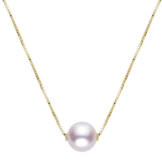 Parkplace Pearls 14KT Yellow Gold Akoya Pearl Solitaire Necklace 966472/A