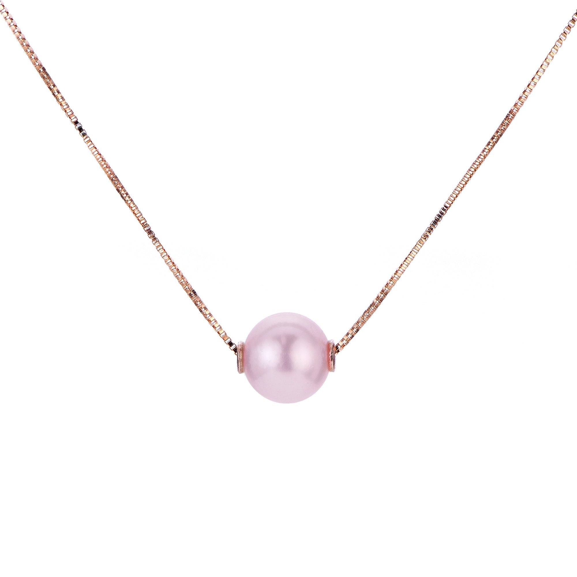 Parkplace Pearls 14KT Rose Gold Freshwater Pearl Solitaire Necklace 966472/RG-NQ