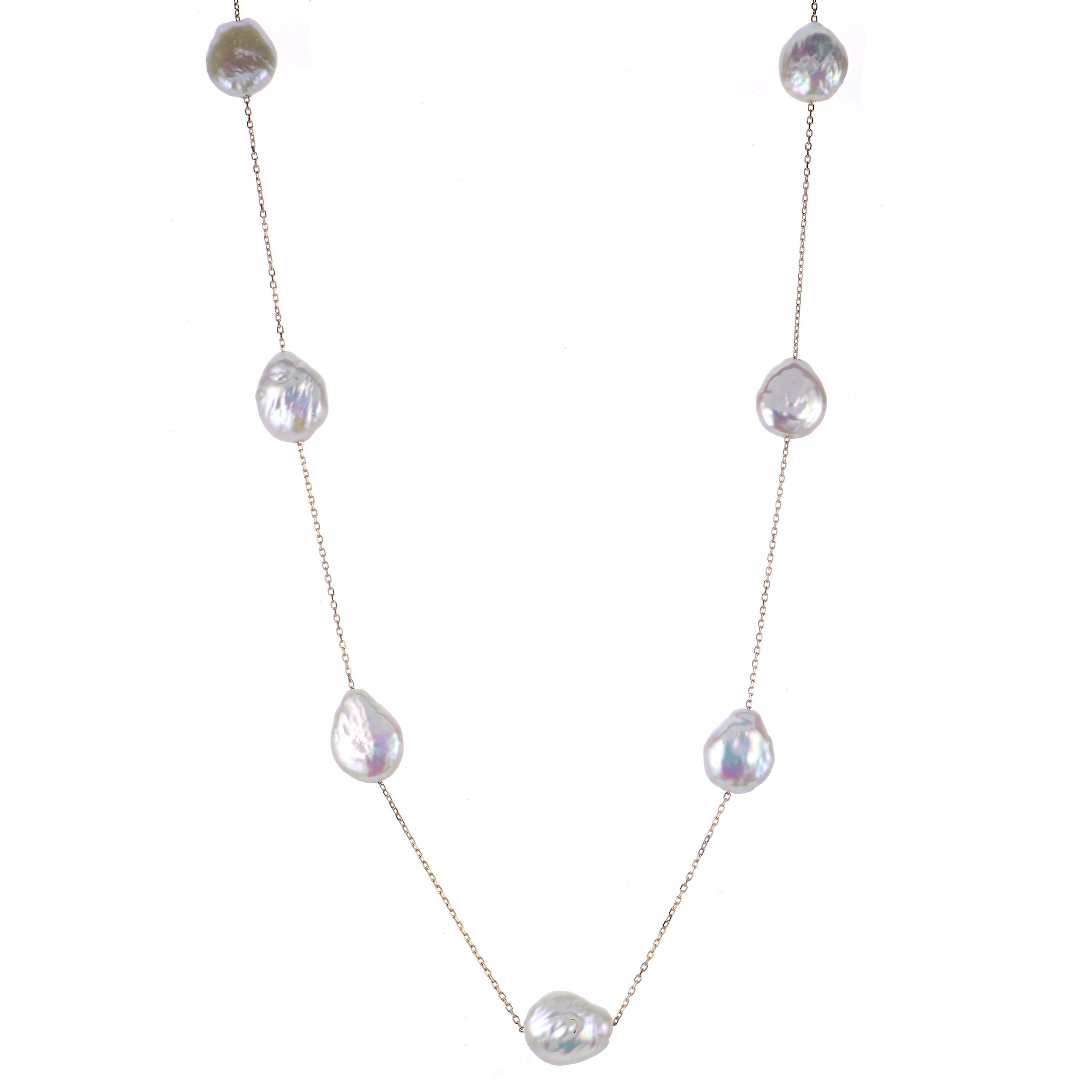 Parkplace Pearls 14KT Yellow Gold Freshwater Keshi Pearl Necklace 966801