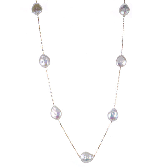 Parkplace Pearls 14KT Yellow Gold Freshwater Keshi Pearl Necklace 966801