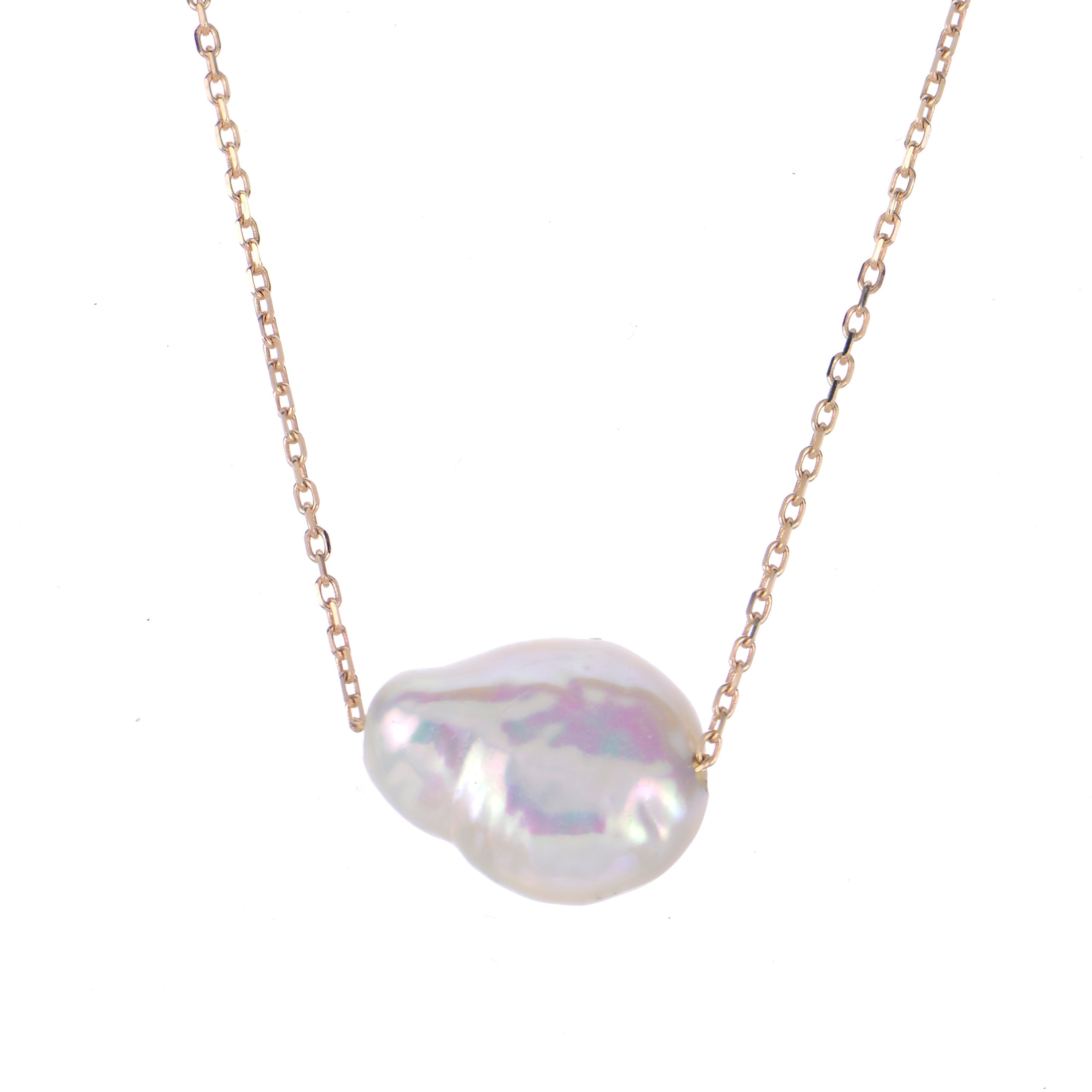 Parkplace Pearls 14KT Yellow Gold Freshwater Keshi Pearl Necklace 966802