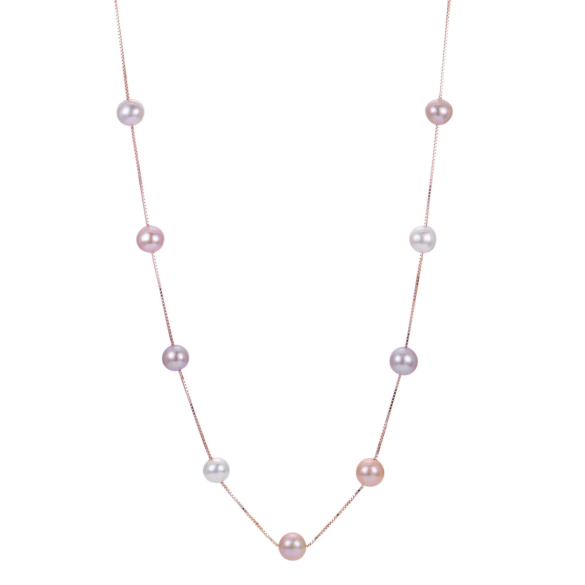 Parkplace Pearls 14KT Rose Gold Freshwater Pearl Necklace 966882/RG-MULTI