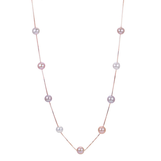Parkplace Pearls 14KT Rose Gold Freshwater Pearl Necklace 966882/RG-MULTI