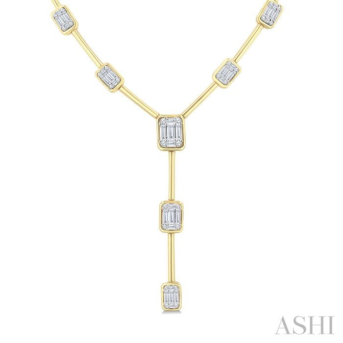ASHI Fusion Diamond Bar Necklace 968W2PPFGNKYW