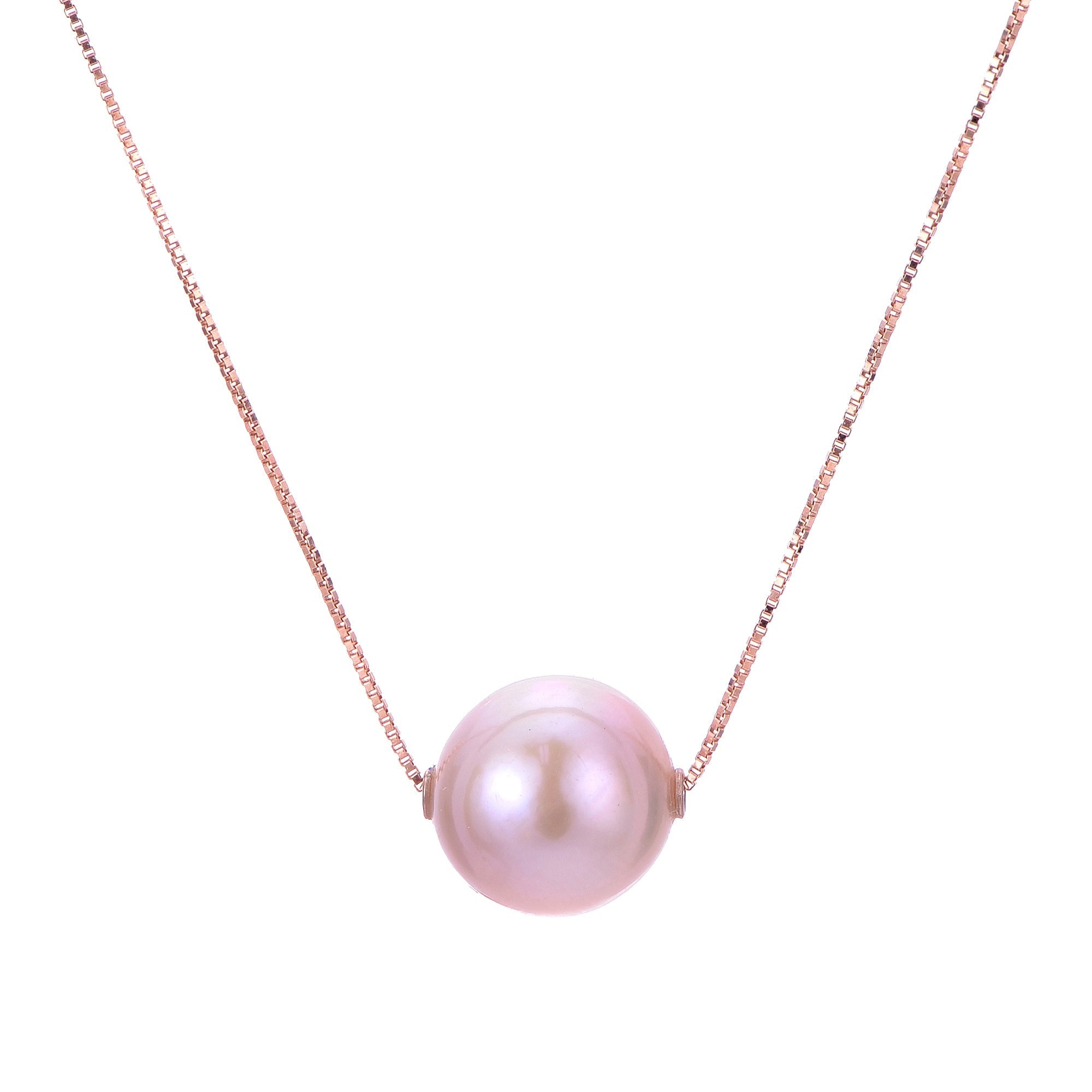 Parkplace Pearls 14KT Rose Gold 13-14mm Freshwater Pearl Solitaire Necklace 969472/RG-NQ18