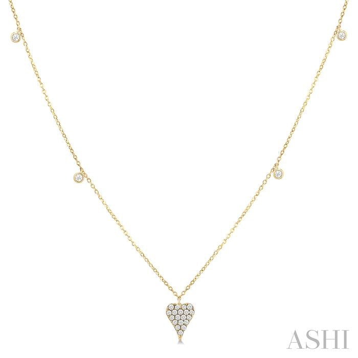 ASHI Heart Shape Diamond Fashion Necklace 971Y0PPTGNKYG