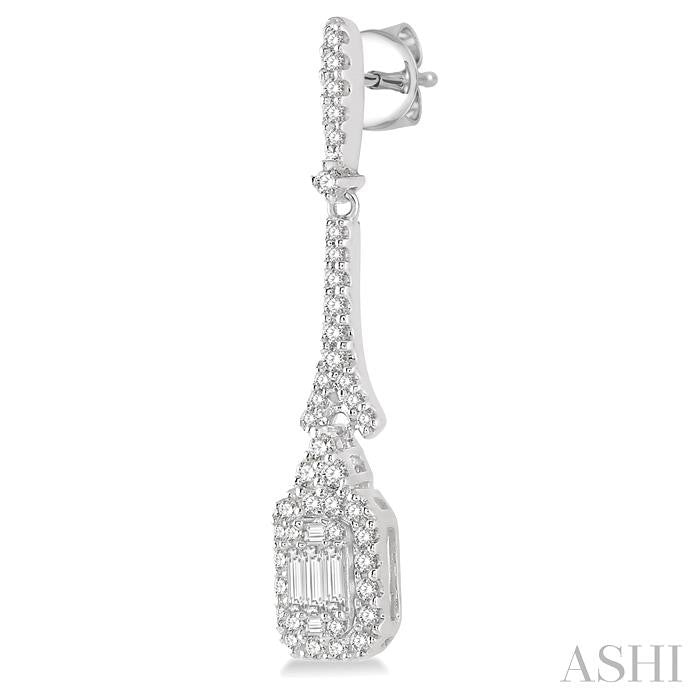 ASHI Halo Fusion Diamond Long Earrings 972A3PPFHERWG