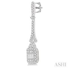ASHI Halo Fusion Diamond Long Earrings 972A3PPFHERWG