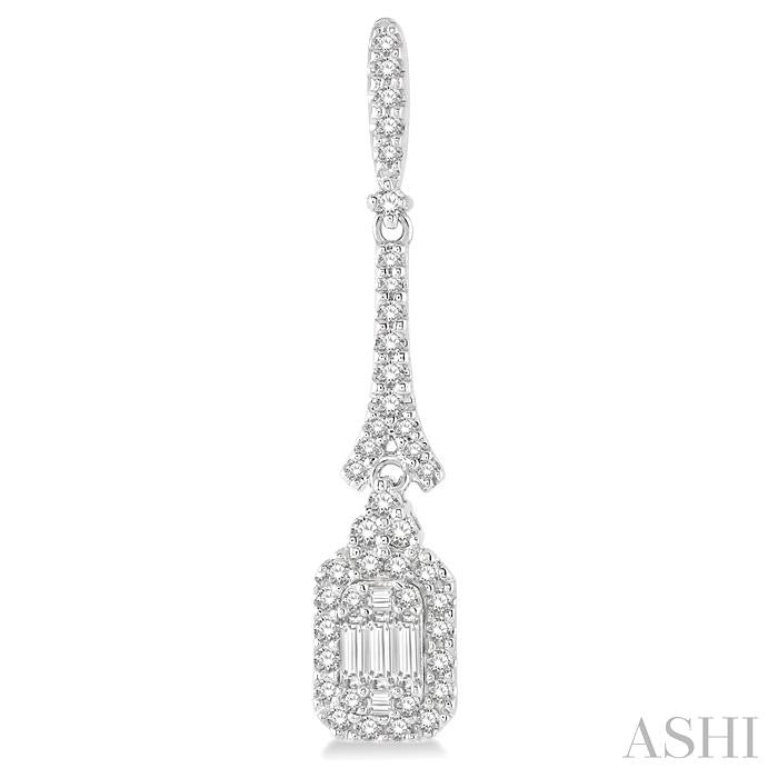 ASHI Halo Fusion Diamond Long Earrings 972A3PPFHERWG