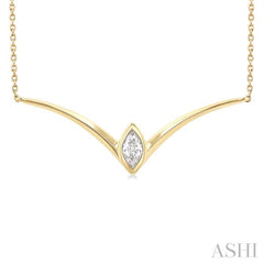 ASHI Marquise Shape Chevron Diamond Necklace 972YQPPFGNKYG