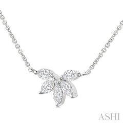 ASHI Marquise Shape Chevron Diamond Necklace 973YUPPFGNKWG