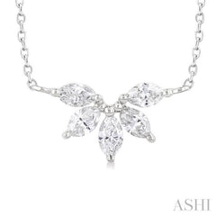 ASHI Marquise Shape Chevron Diamond Necklace 973YUPPFGNKWG