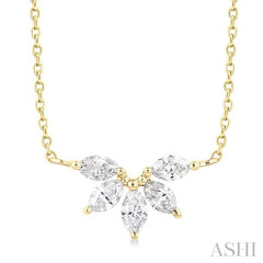 ASHI Marquise Shape Chevron Diamond Necklace 973YUPPFGNKYG