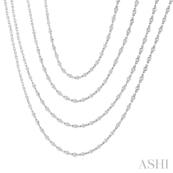 ASHI Bezel Set Layered Diamond Necklace 974S5PPFGNKWG