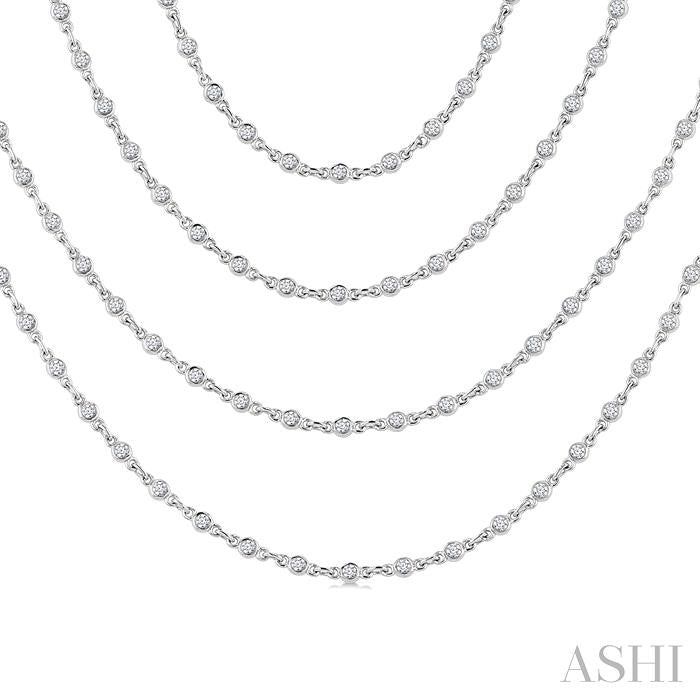 ASHI Bezel Set Layered Diamond Necklace 974S5PPFGNKWG
