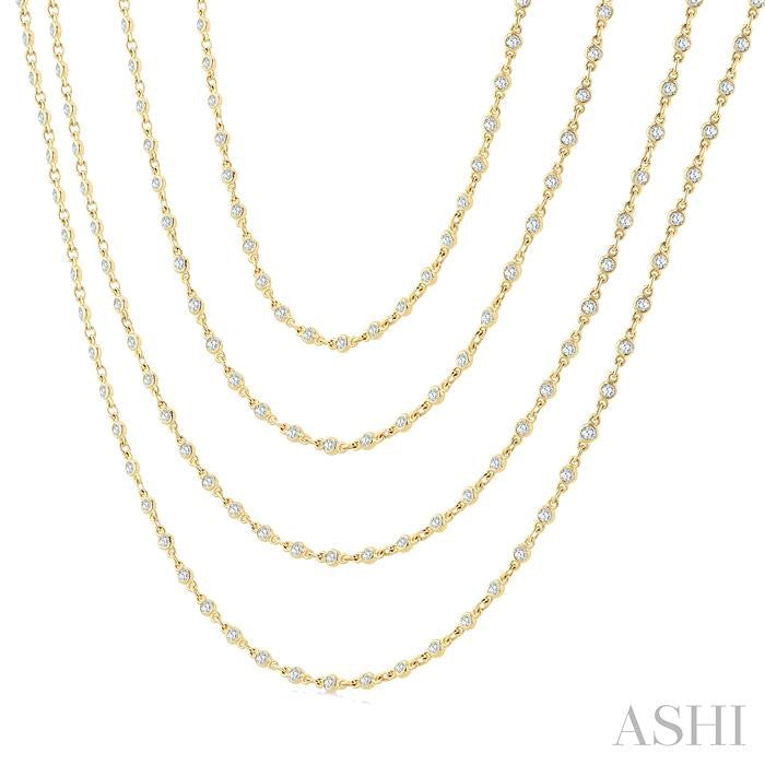 ASHI Bezel Set Layered Diamond Necklace 974S5PPFGNKYG