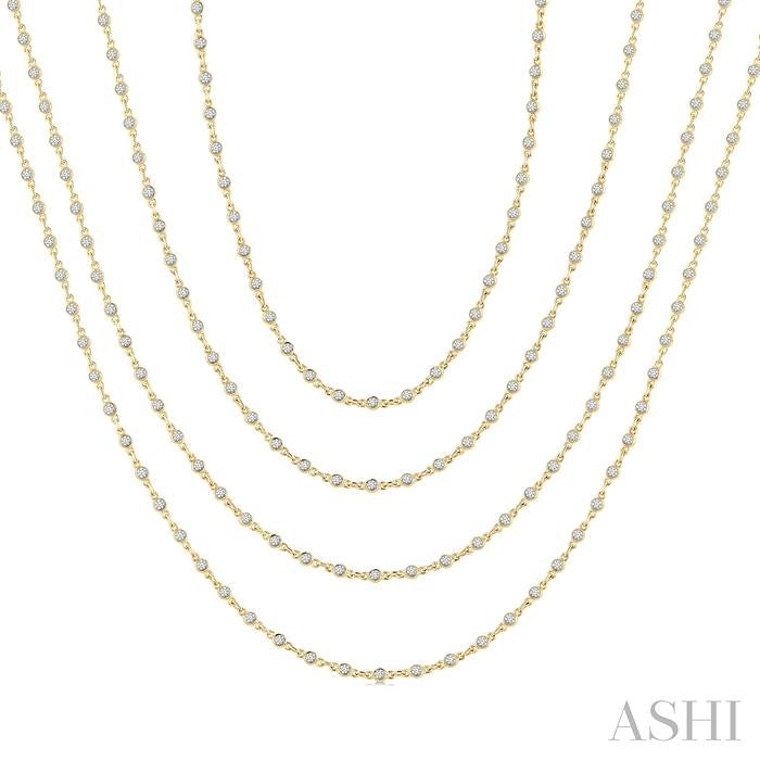 ASHI Bezel Set Layered Diamond Necklace 974S5PPFGNKYG