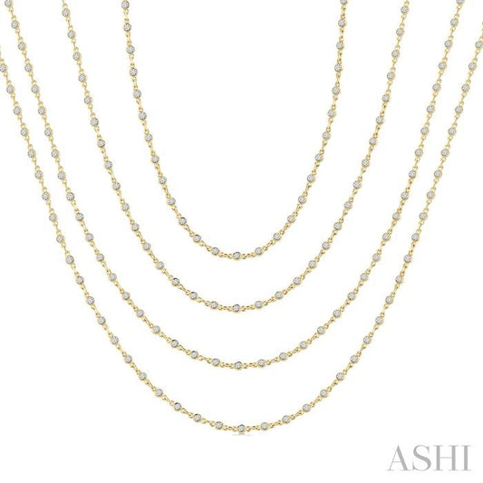 ASHI Bezel Set Layered Diamond Necklace 974S5PPFGNKYG