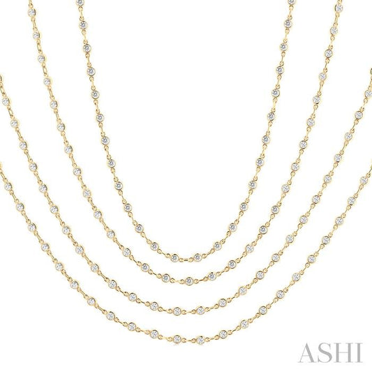 ASHI Bezel Set Layered Diamond Necklace 974S5PPFHNKYG