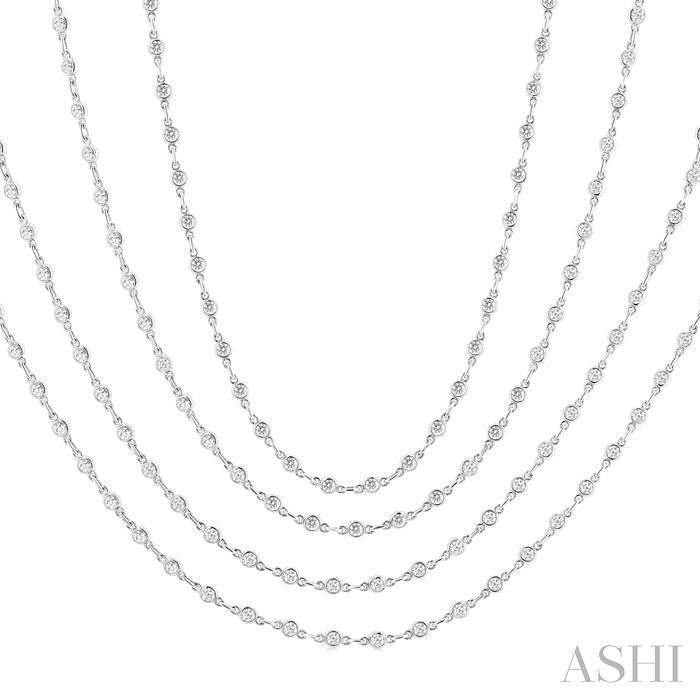 ASHI Bezel Set Layered Diamond Necklace 974S7PPFGNKWG