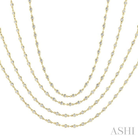 ASHI Bezel Set Layered Diamond Necklace 974S7PPFHNKYG