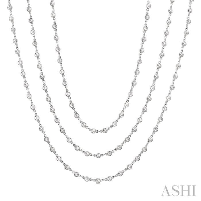 ASHI Bezel Set Layered Diamond Necklace 974SMPPFGNKWG-10