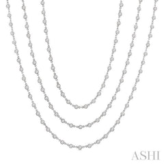 ASHI Bezel Set Layered Diamond Necklace 974SMPPFGNKWG-10