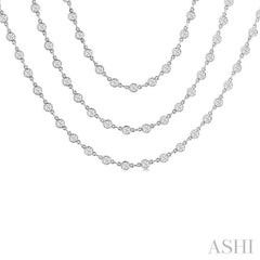 ASHI Bezel Set Layered Diamond Necklace 974SMPPFGNKWG-15