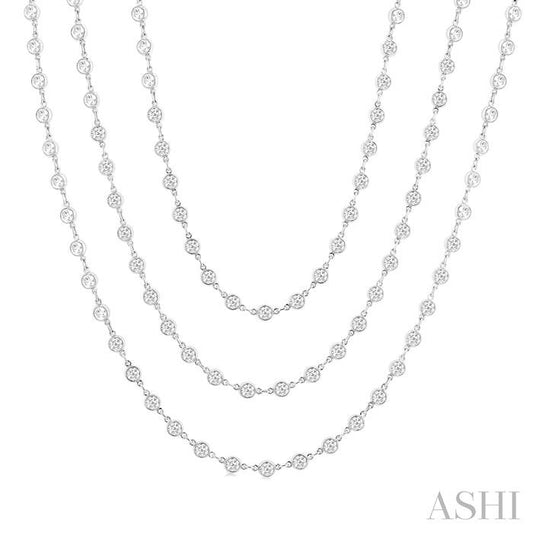ASHI Bezel Set Layered Diamond Necklace 974SMPPFGNKWG-20