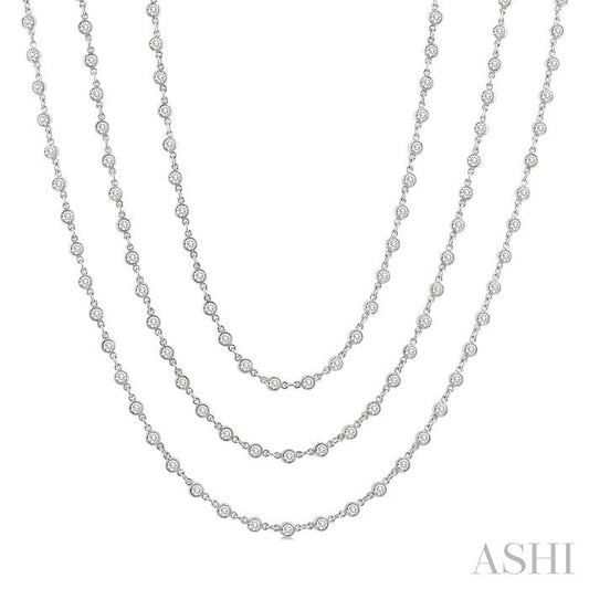 ASHI Bezel Set Layered Diamond Necklace 974SMPPFHNKWG-10