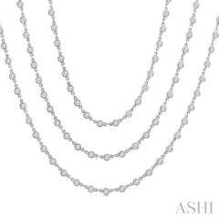 ASHI Bezel Set Layered Diamond Necklace 974SMPPFHNKWG-10