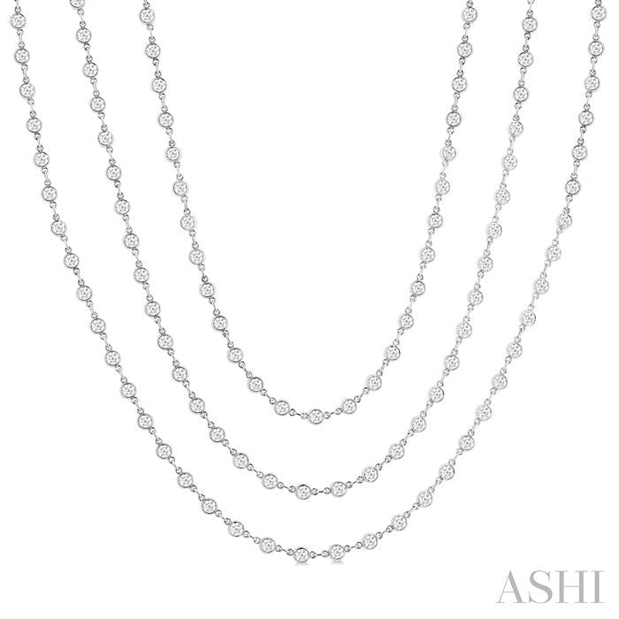 ASHI Bezel Set Layered Diamond Necklace 974SMPPFHNKWG-15