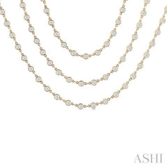 ASHI Bezel Set Layered Diamond Necklace 974SMPPFHNKYG-15